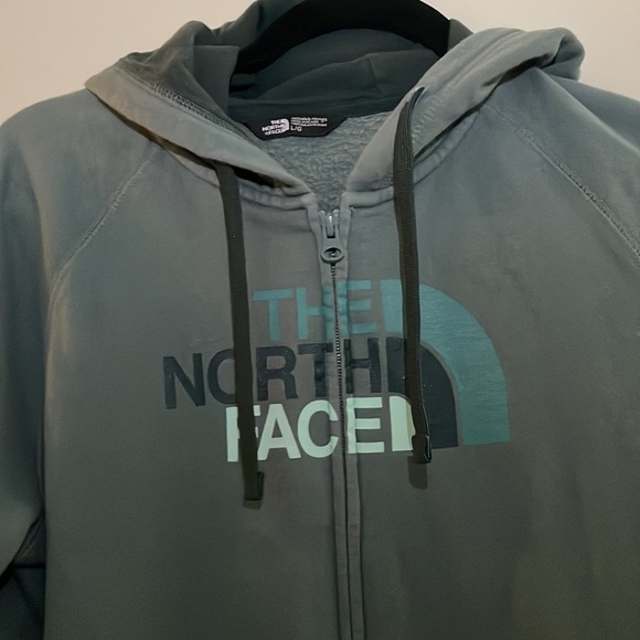 The North Face Green Zip Up Hoodie Sweatshirt - Picture 5 of 9